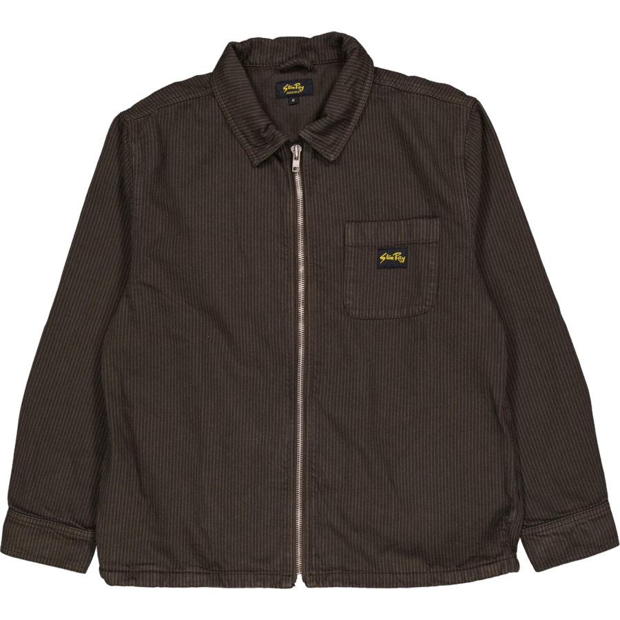zip shirt overdyed charcoal hickory – Footway.com
