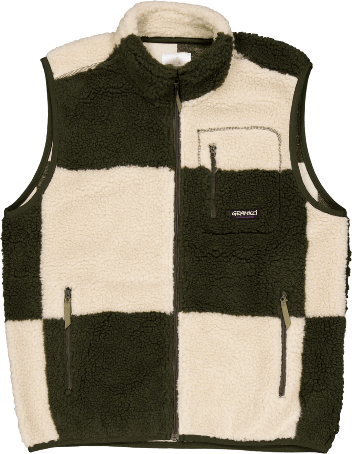 Kamizelka Sherpa w kratę Natural / Olive Check