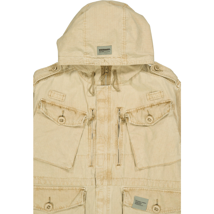 Ripstop-Smock-Jacke Beige