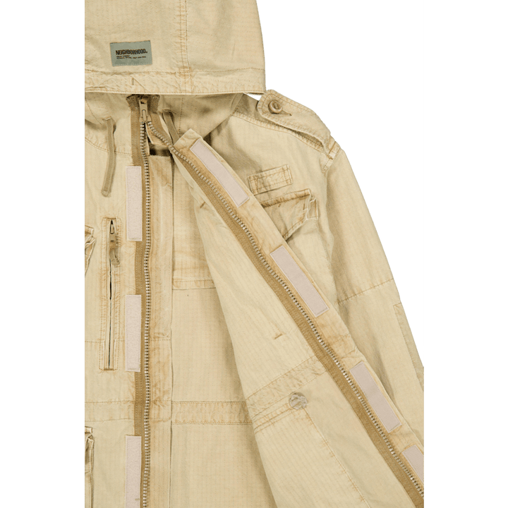 Ripstop-Smock-Jacke Beige