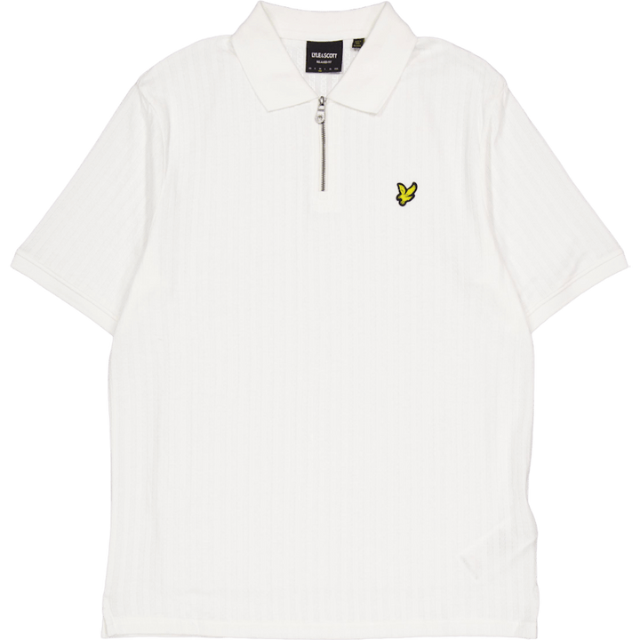 Polo marškinėliai su tekstūriniais dryžiais X157 Chalk