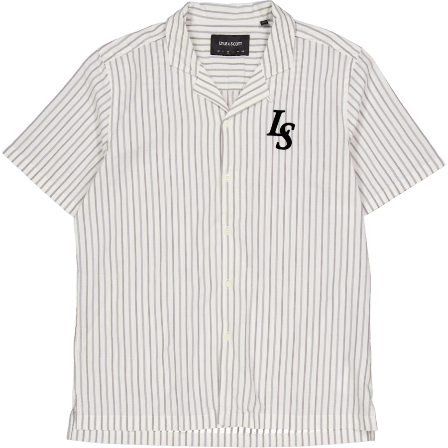 Camicia gessata con colletto Revere X157 Gesso