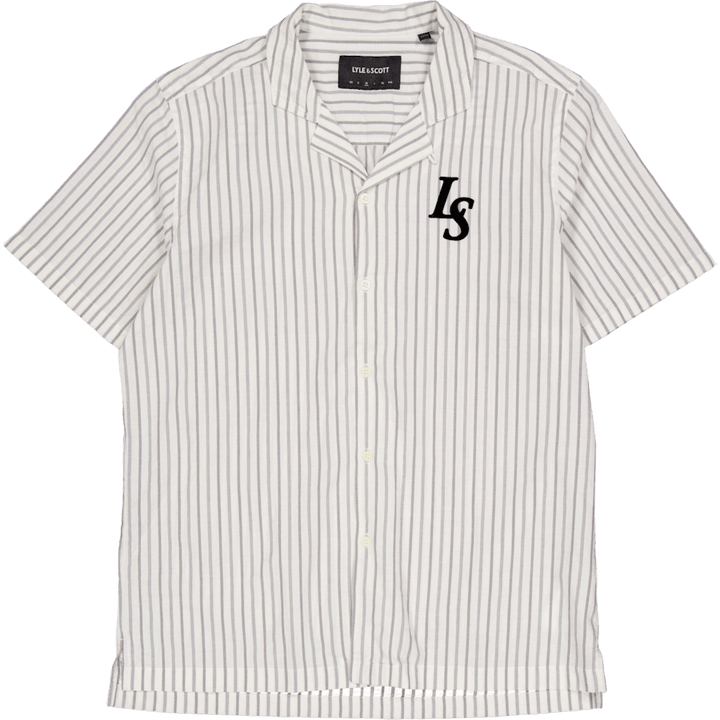 Camicia gessata con colletto Revere X157 Gesso