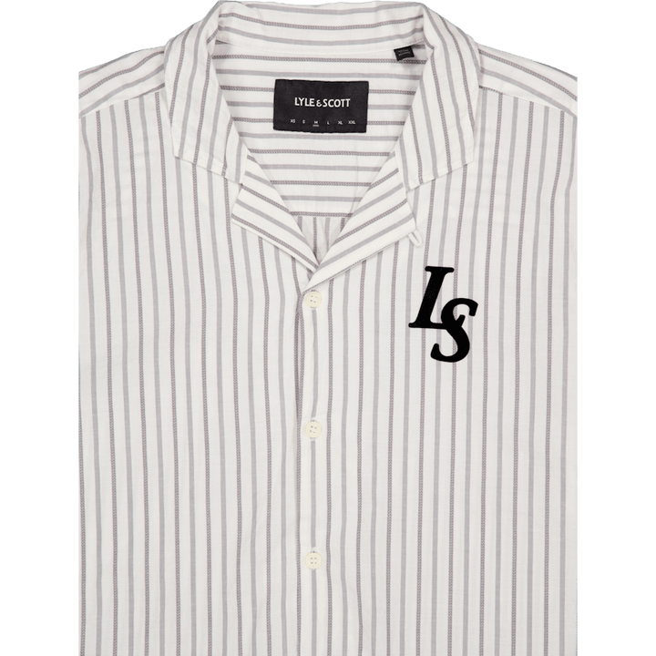 Camicia gessata con colletto Revere X157 Gesso