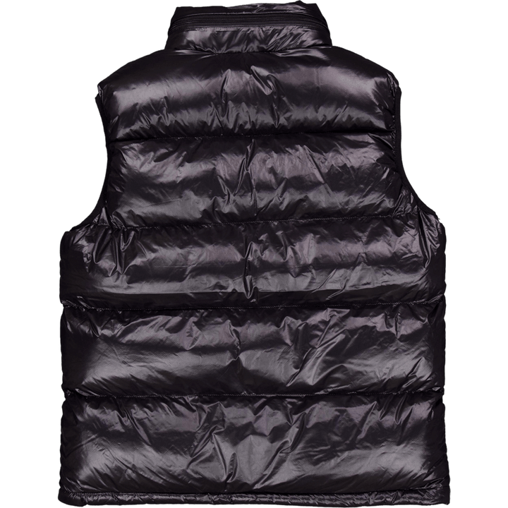 Gilet Doudoune Brillant A Capu Noir