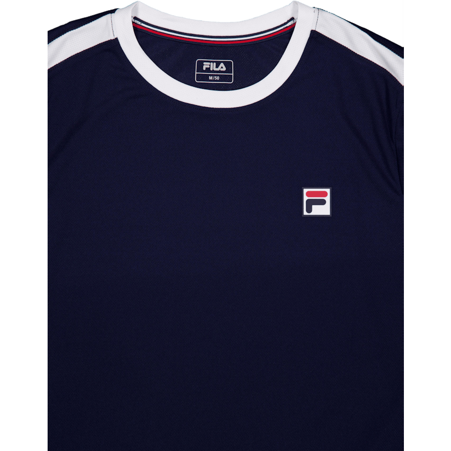 T-shirt Elias bleu marine/blanc