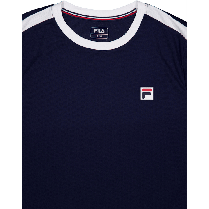 T-shirt Elias bleu marine/blanc