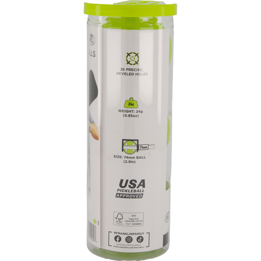 X-26 Indoor Pickleball 3 Pck. Lime-white