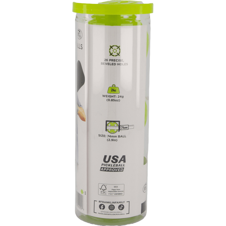 X-26 Indoor Pickleball 3 Pck. Lime-white