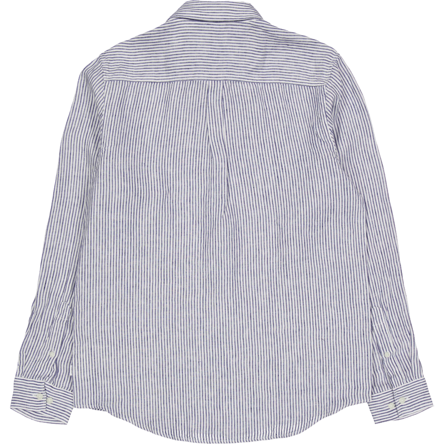 Kristian Leinen B.d. Hemd Helles Elfenbein/Blaudruck