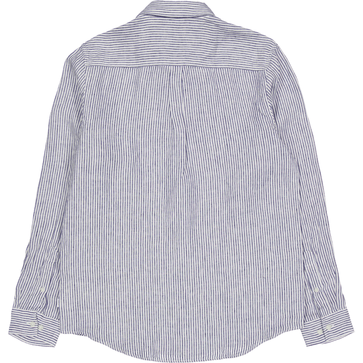 Kristian Leinen B.d. Hemd Helles Elfenbein/Blaudruck