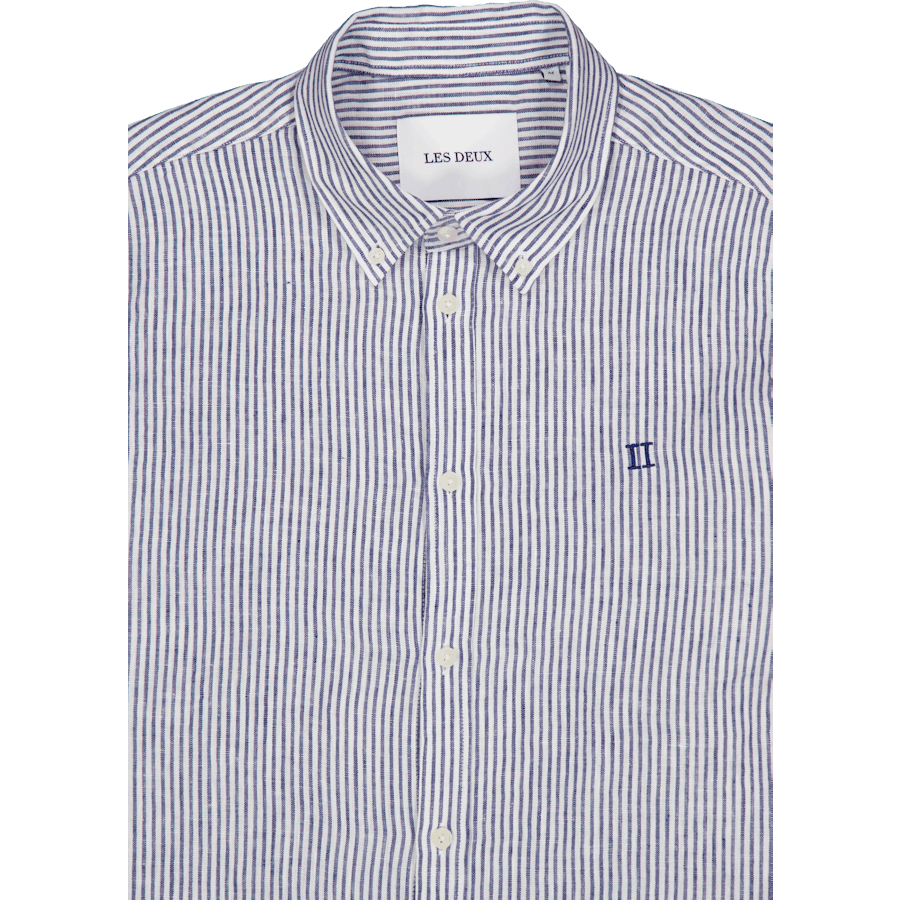 Kristian Leinen B.d. Hemd Helles Elfenbein/Blaudruck