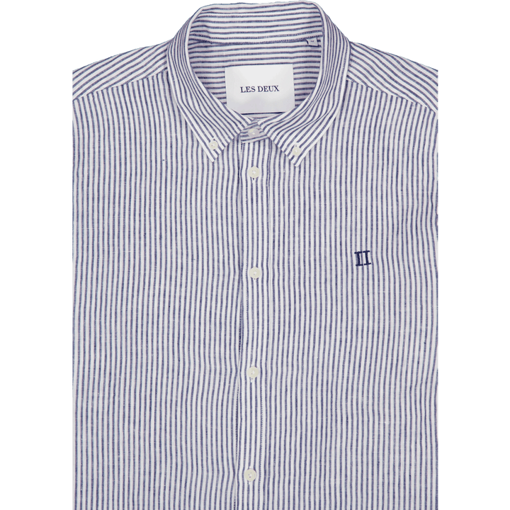 Kristian Leinen B.d. Hemd Helles Elfenbein/Blaudruck