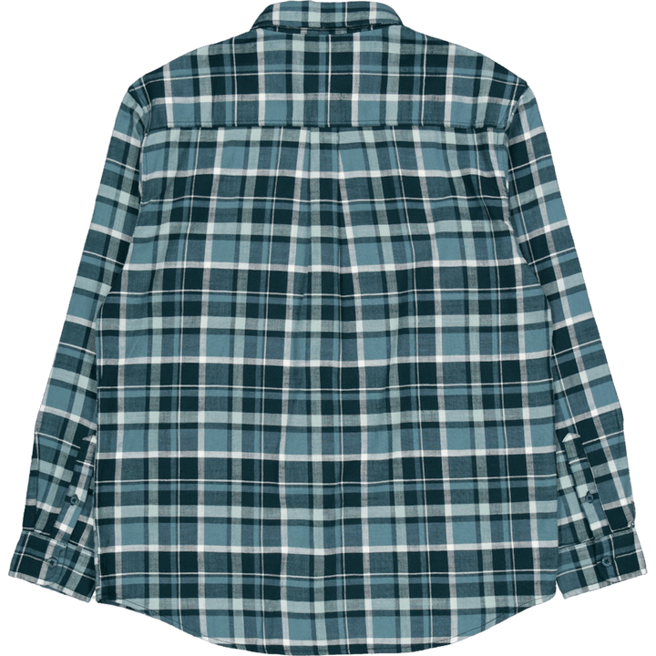 L/s Fendrick-paita Fendrick Check, Deep Lagoon Syvä laguuni