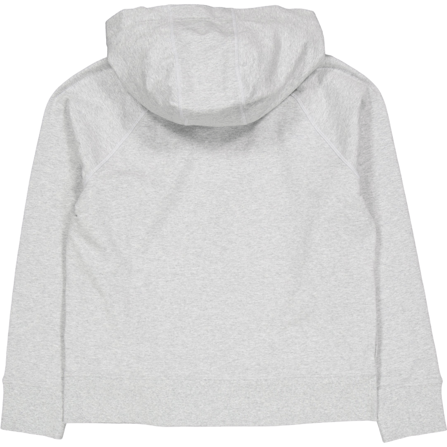 Sweat à capuche zippé avec cordon de serrage et logo bicolore, gris perle chiné