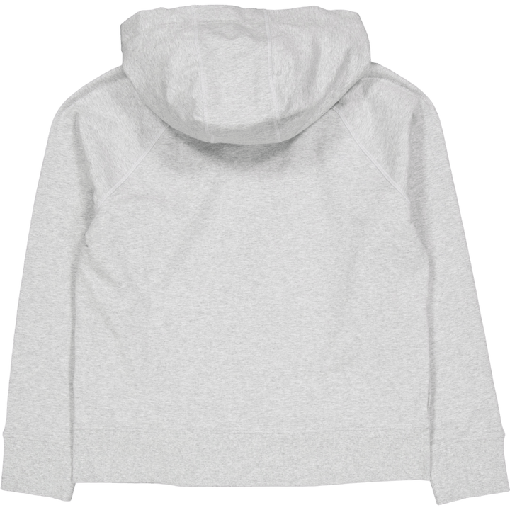 Sweat à capuche zippé avec cordon de serrage et logo bicolore, gris perle chiné