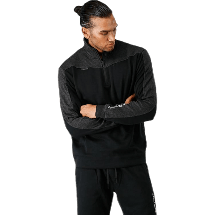 Pile Premium 1/4 di zip nero