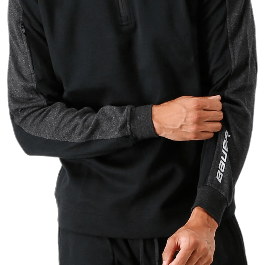 Pile Premium 1/4 di zip nero