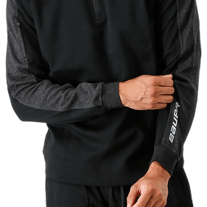 Pile Premium 1/4 di zip nero