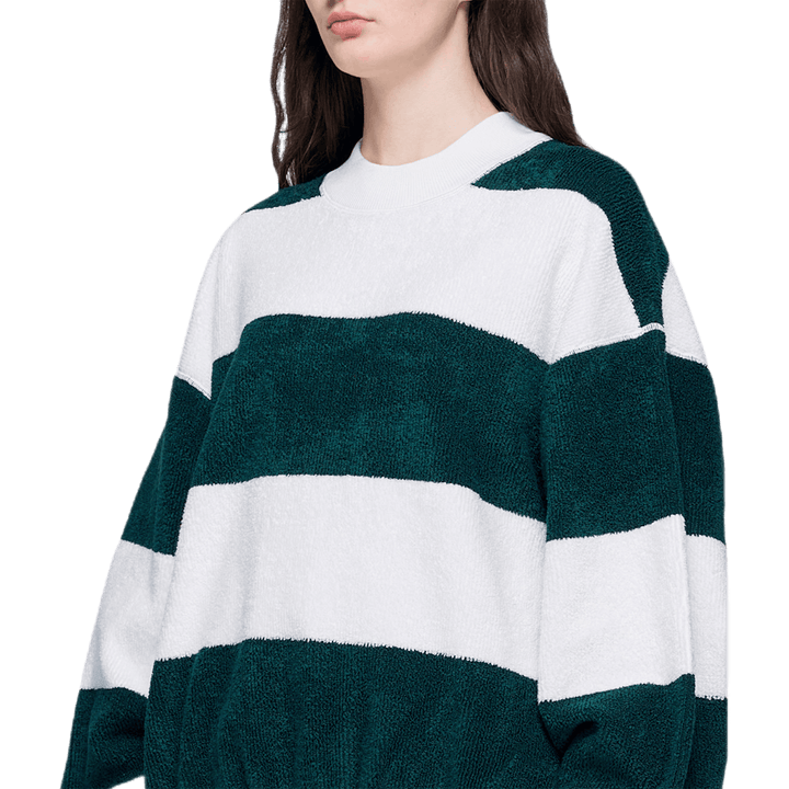 Pull rayé à manches longues vert