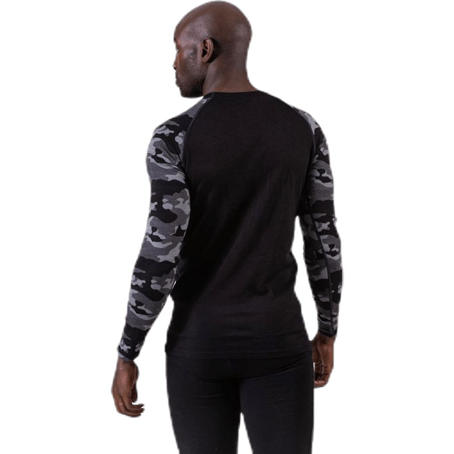 Camo Merino Wool Crew Black