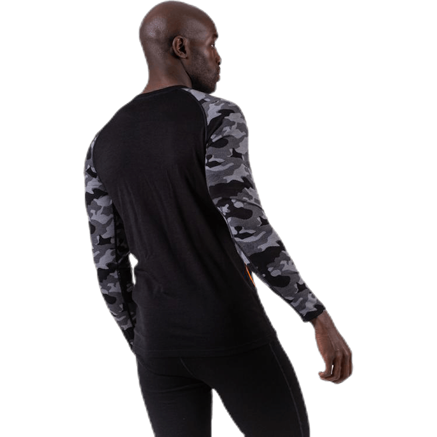 Camo Merino Wool Crew Black
