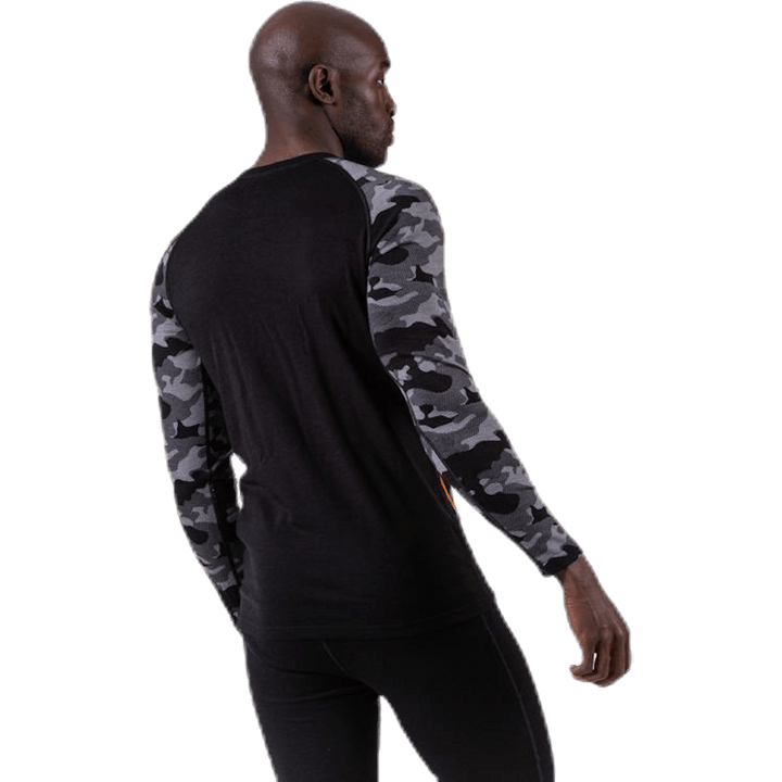 Camo Merino Wool Crew Black