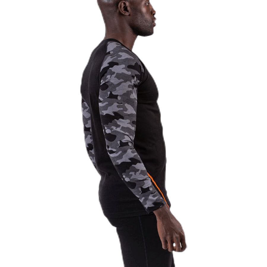 Camo Merino Wool Crew Black
