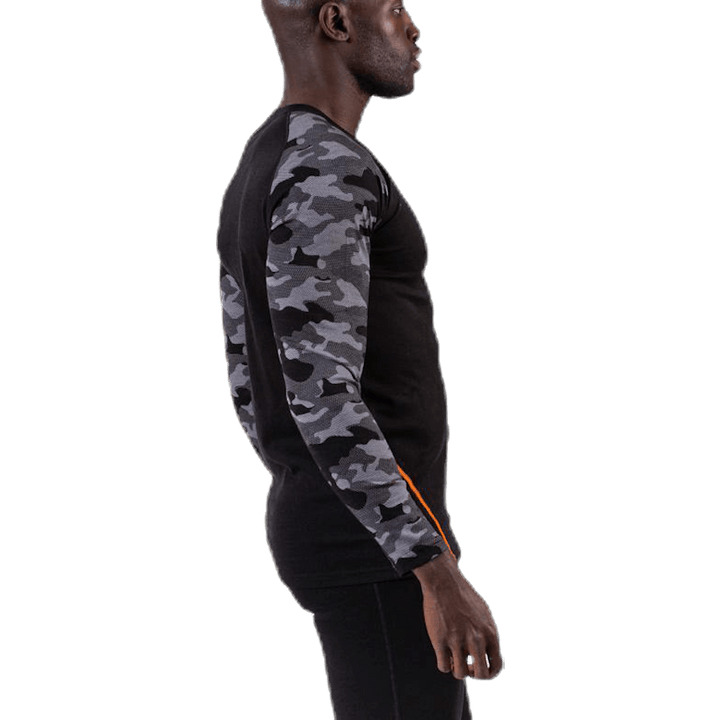 Camo Merino Wool Crew Black