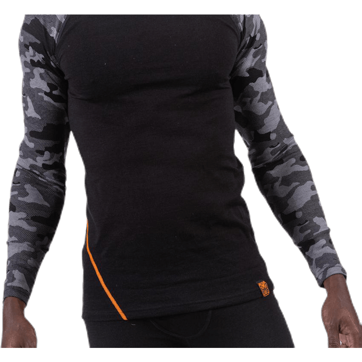 Camo Merino Wool Crew Black
