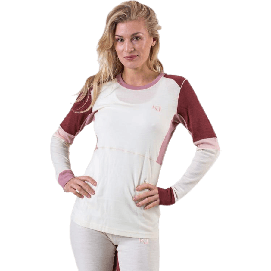 Camisa de manga comprida Yndling branca/vermelha