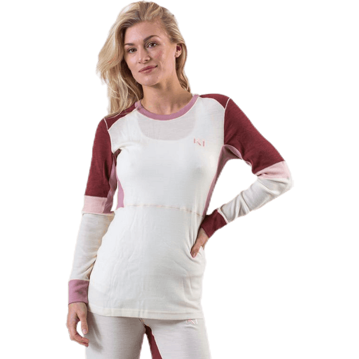 Camisa de manga comprida Yndling branca/vermelha