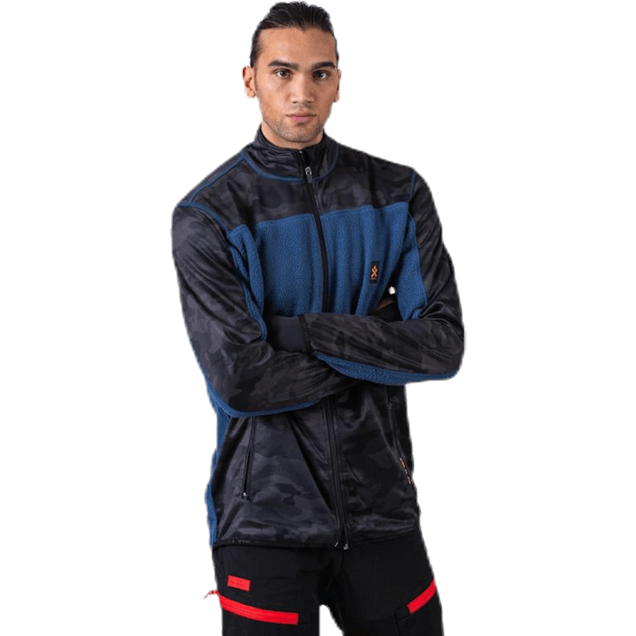 Veste polaire camouflage bleue