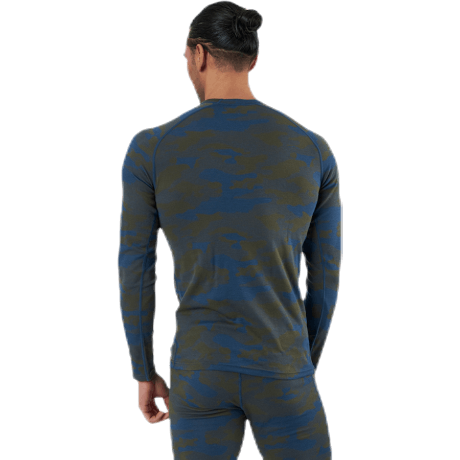 Camo Merino Wool Crew Blue/Green