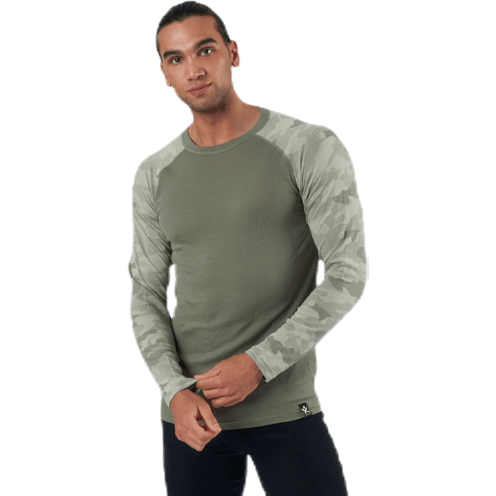 Camo Merinowolle Crew Beige