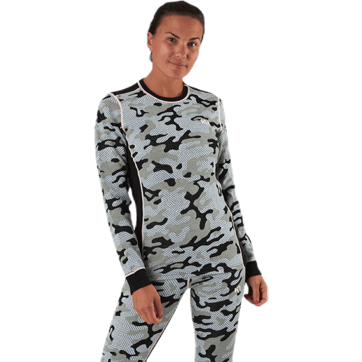 Kongle Langarmhemd Gemustert/Beige