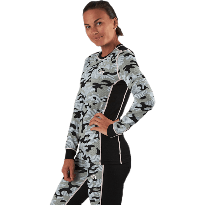 Kongle Langarmhemd Gemustert/Beige