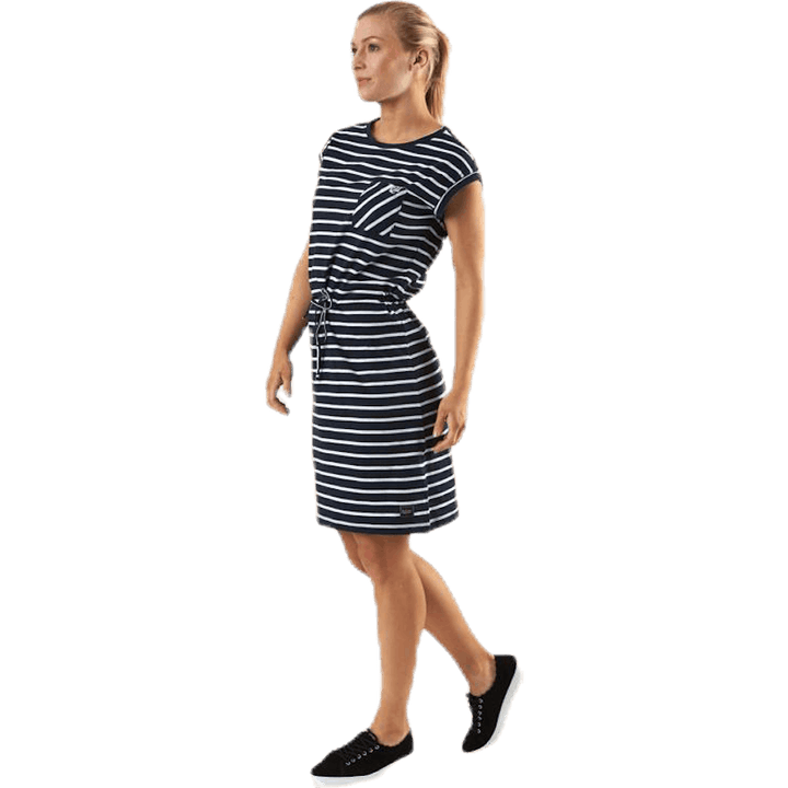 Bellevue kjole blå/hvit