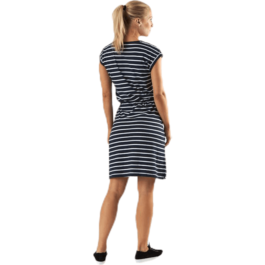 Bellevue kjole blå/hvit