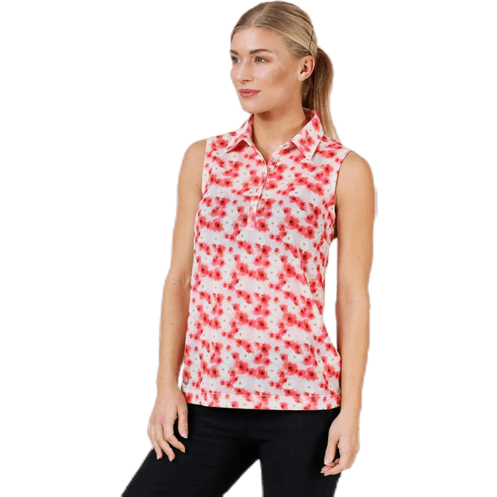 Tori Mesh SL Poloshirt Rosa