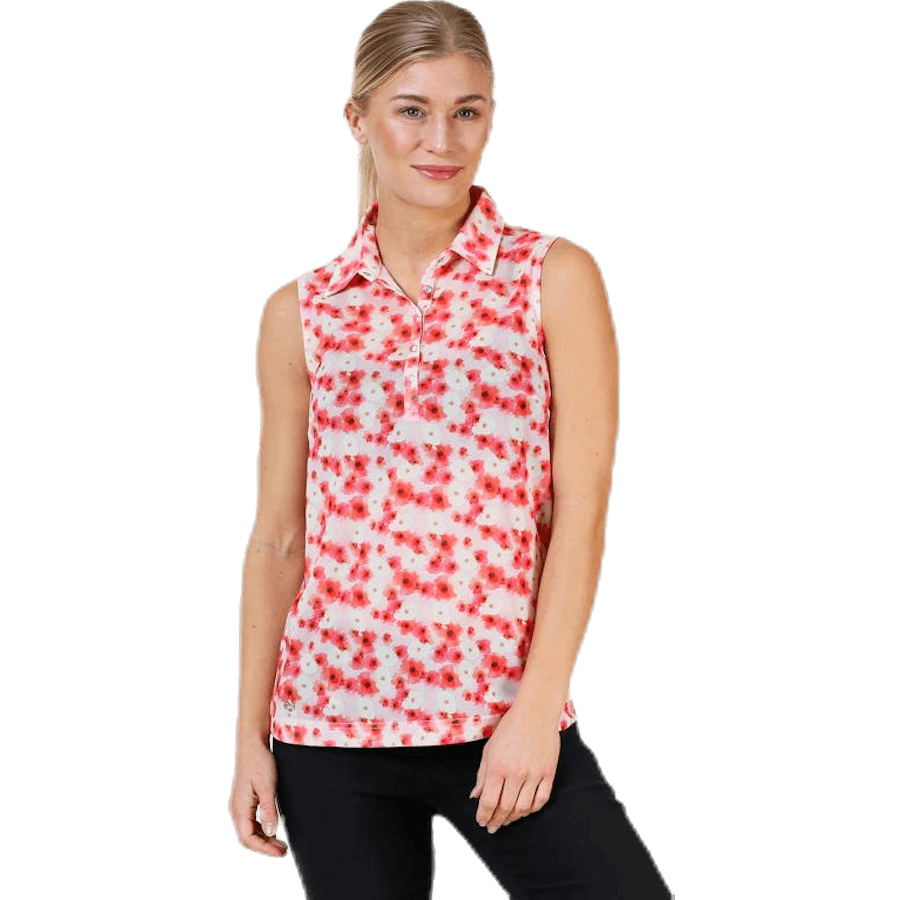 Tori Mesh SL Poloshirt Rosa