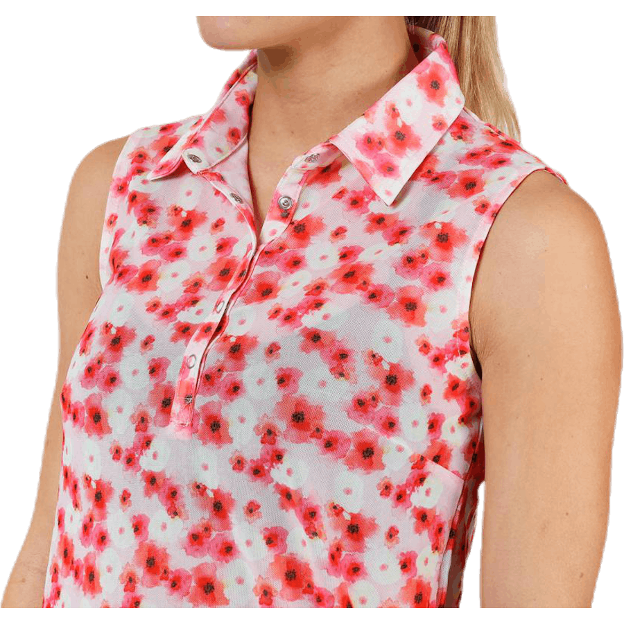 Tori Mesh SL Poloshirt Rosa