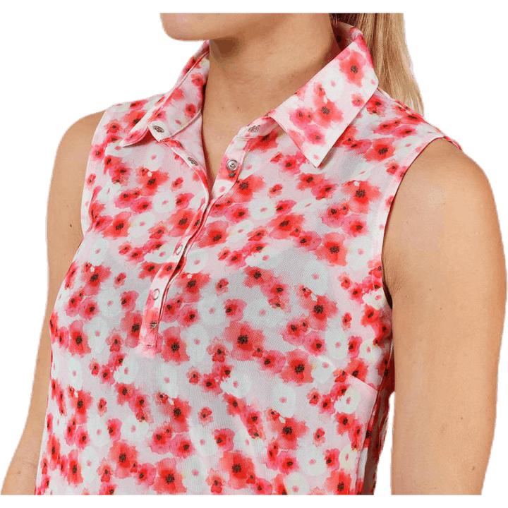 Tori Mesh SL Poloshirt Rosa