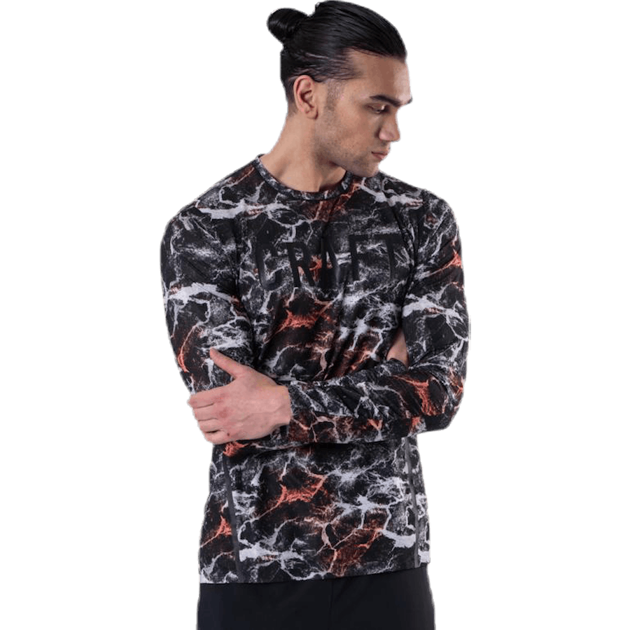 Vent Mesh LS marškinėliai raštuoti/juoda