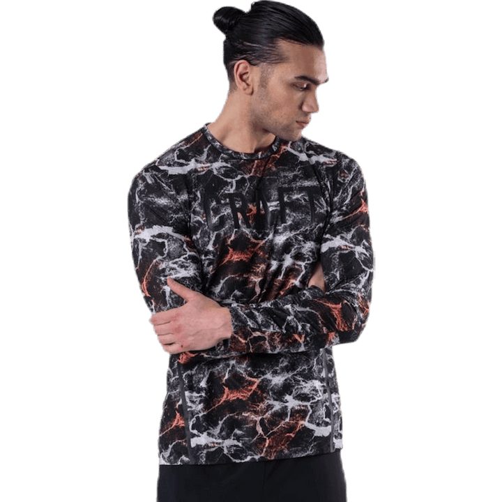 Vent Mesh LS marškinėliai raštuoti/juoda