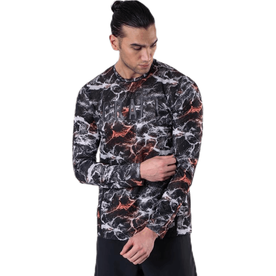 Vent Mesh LS marškinėliai raštuoti/juoda