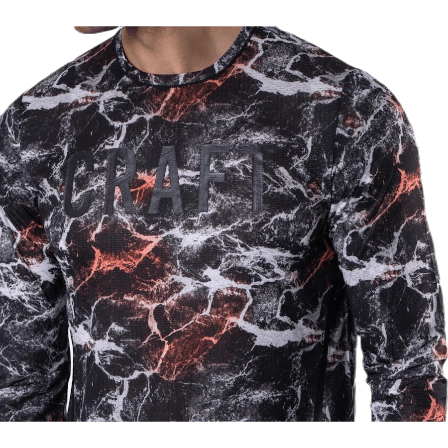 Vent Mesh LS marškinėliai raštuoti/juoda