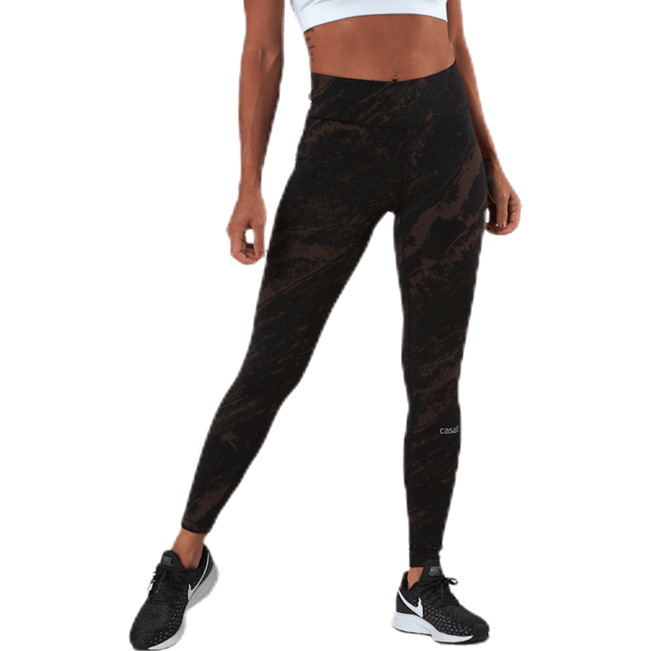 Klassische bedruckte 7/8-Strumpfhose Braun/Schwarz