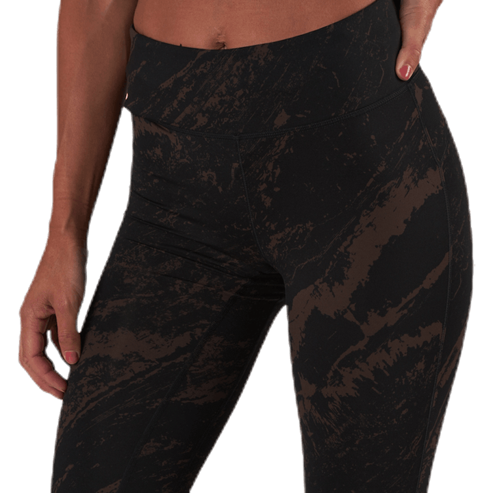 Klassische bedruckte 7/8-Strumpfhose Braun/Schwarz