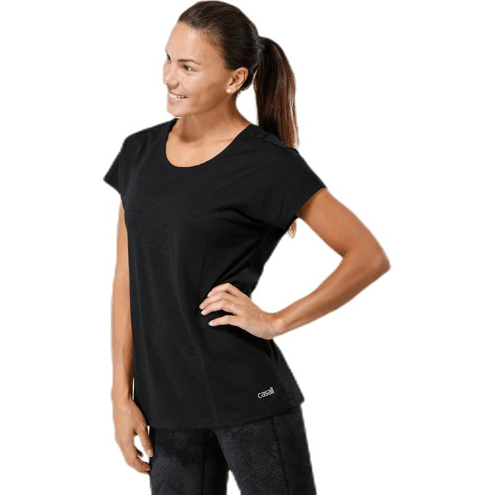 Raw Elastic Tee Black